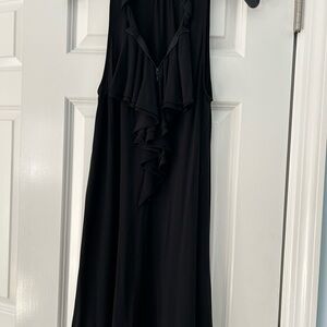Theory Black Backless Dress with Ruffle Detail